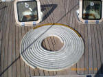 trabalho em couro para cabos de amarrao do Fetch IV, agosto 2006