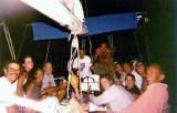 Festa na chegada à Salvador, no veleiro Big Lit, 17/09/01.