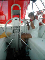 Roda de leme do veleiro Caso Sério, Angra dos Reis, abril 2005